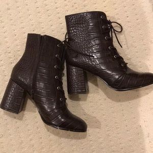 Faux Snakeskin Boots